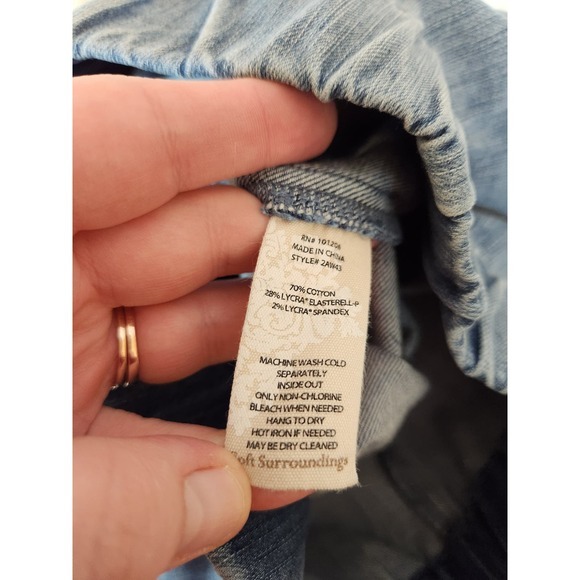 Soft Surroundings Womens Blue Mid Rise Elastic Waist Ankle Jegging Jeans Size XS - Picture 4 of 7